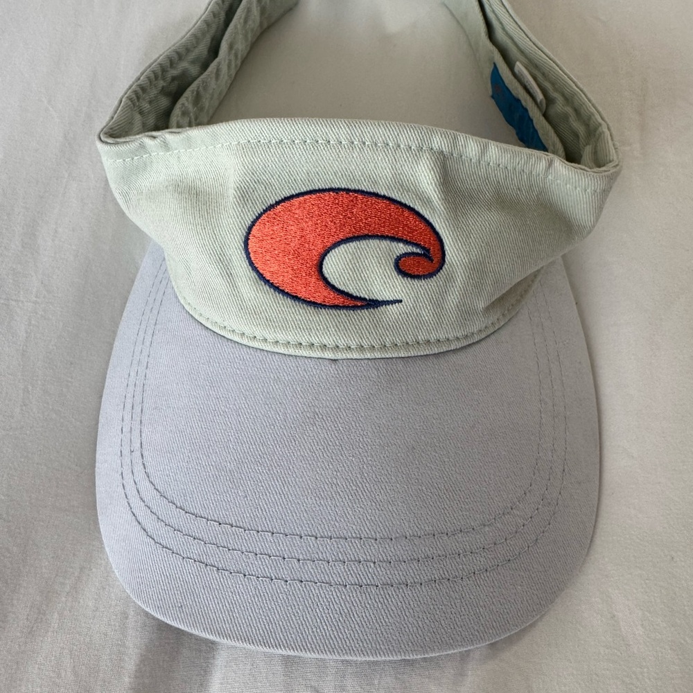 Costa Del Mar Green & Blue Visor with Orange Logo